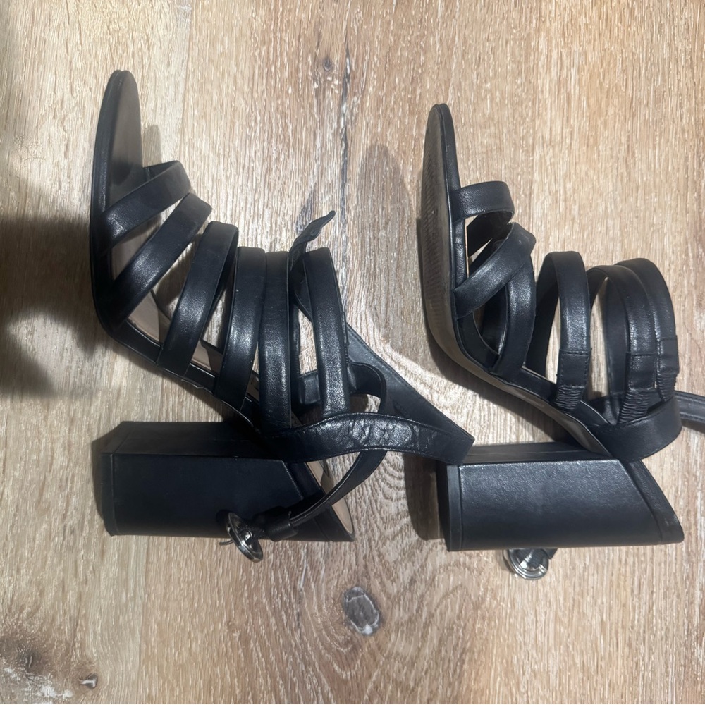 Black Strappy Steve Madden Block Heel Sandals